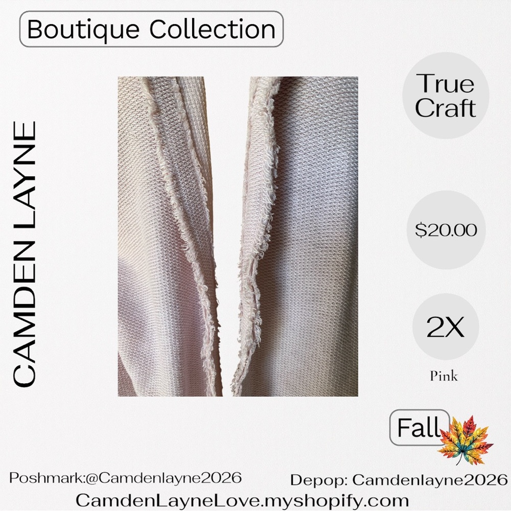 True Craft Light Pink Distressed  Cardigan - Picture 8 of 9